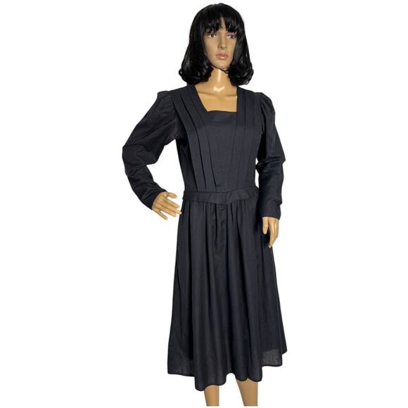 Vintage 70’s Diane Von Furstenberg Ladies Linen black midi dress size small - Picture 11 of 17